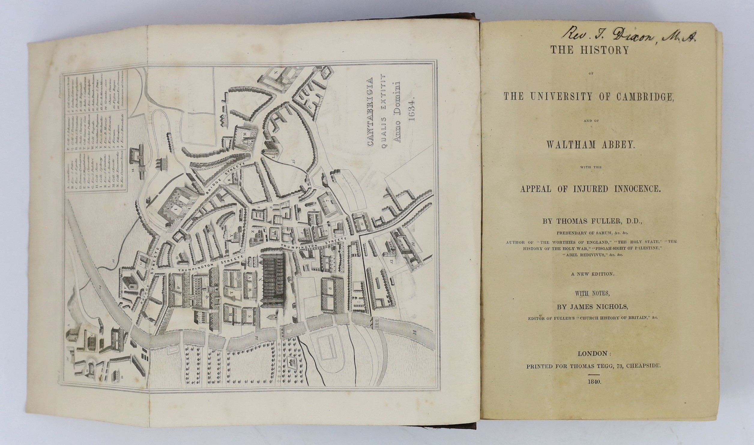 CAMBS: Gorham, George Cornelius - The History and Antiquities of Eynesbury and St. Neots in Huntingdonshire; and of St. Neots in the County of Cornwall ... num. plates and text engravings; rebound gilt half calf and marb